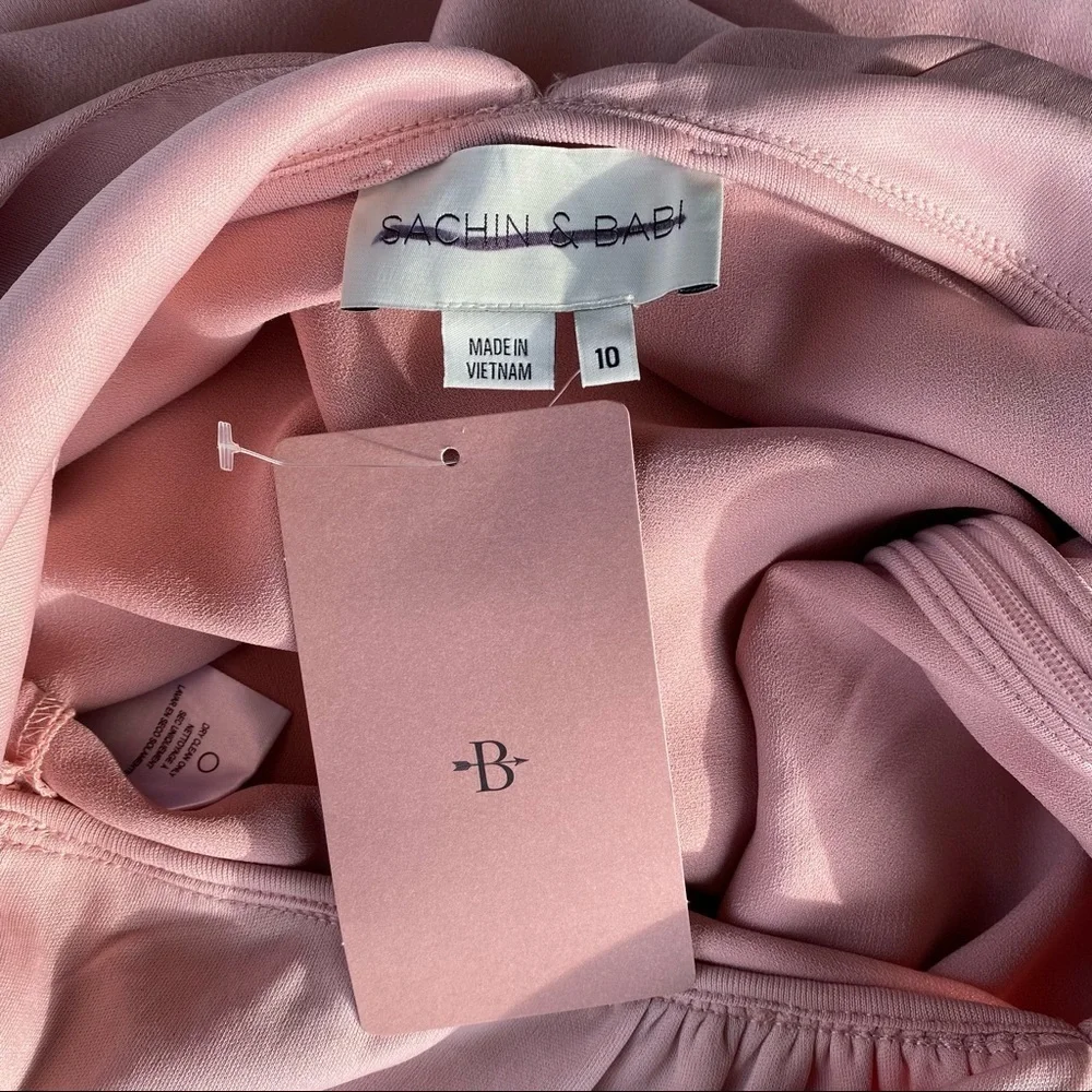 NWT Sachin & Babi Hudson Satin Midi Dress in Dusty Rose Size 10 - Picture 5 of 14